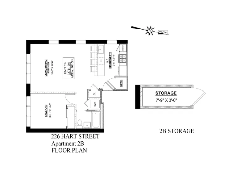 226 Hart Street, 2B | floorplan | View 9