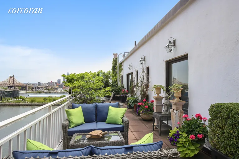 New York City Real Estate | View 60 Sutton Place South, PH19CS | 570 sq ft Terrace with East River Views | View 6