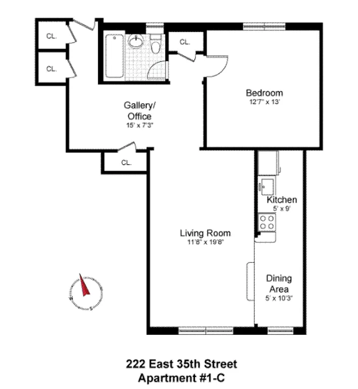 222 East 35th Street, 1C | floorplan | View 5