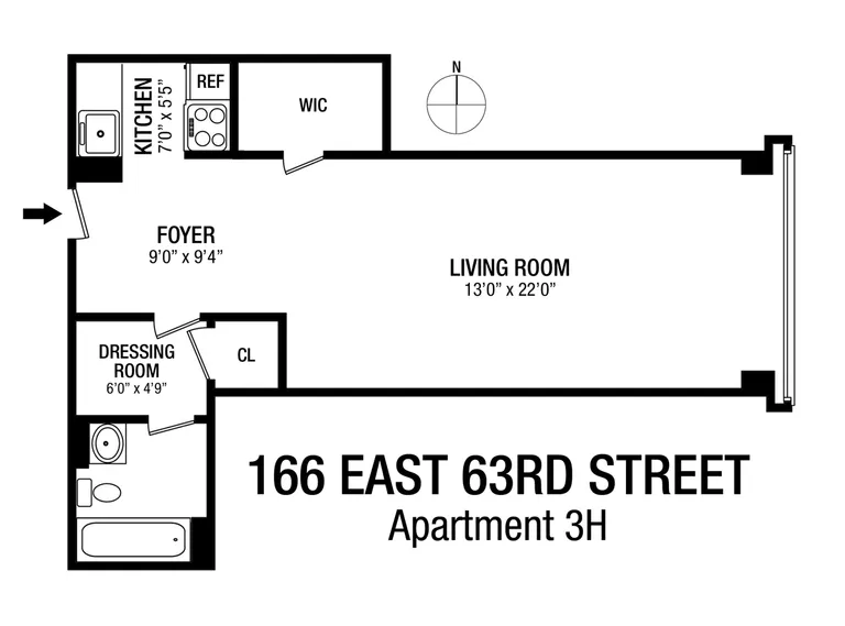166 East 63rd Street, 3H | floorplan | View 6