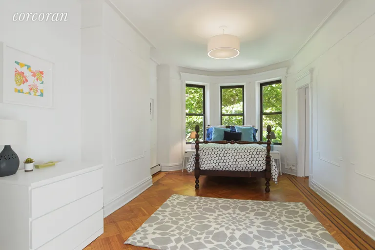 New York City Real Estate | View 295 East 7th Street | Master bedroom with grand bay window | View 5