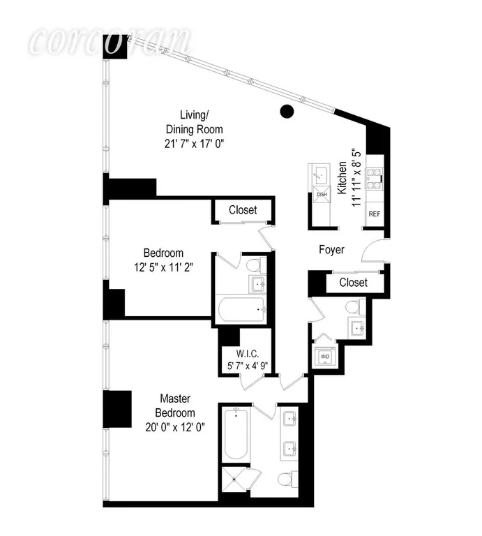 New York City Real Estate | View 200 Chambers Street, 16G | Floor Plan | View 7