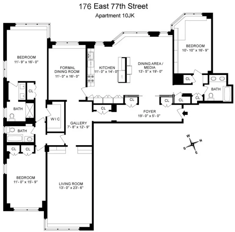 176 East 77th Street, 10JK | floorplan | View 11