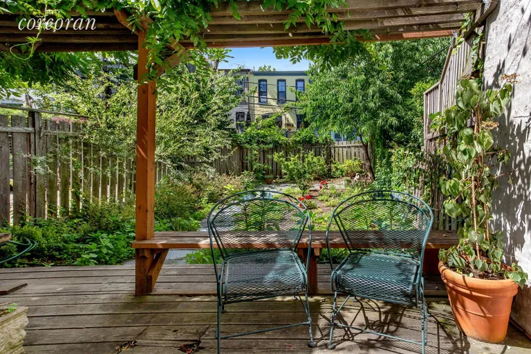 New York City Real Estate | View 350 1st Street | Lovely garden with deck | View 13