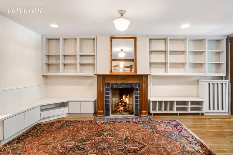 New York City Real Estate | View 350 1st Street | Living room with gas fireplace | View 4