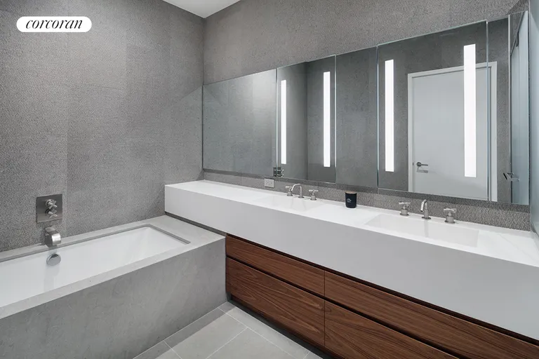 New York City Real Estate | View 360 East 89th Street, 25B | Limestone Master Bathroom | View 3