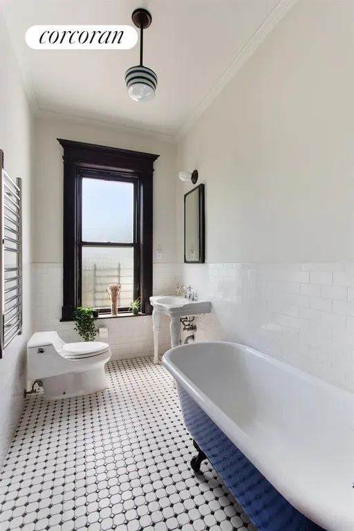 New York City Real Estate | View 364 Jefferson Avenue | Subway tiled bathroom w/ clawfoot tub | View 10