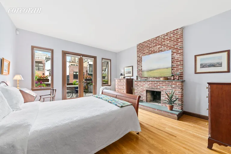 New York City Real Estate | View 131 West 94th Street | Master Bedroom & Terrace | View 4