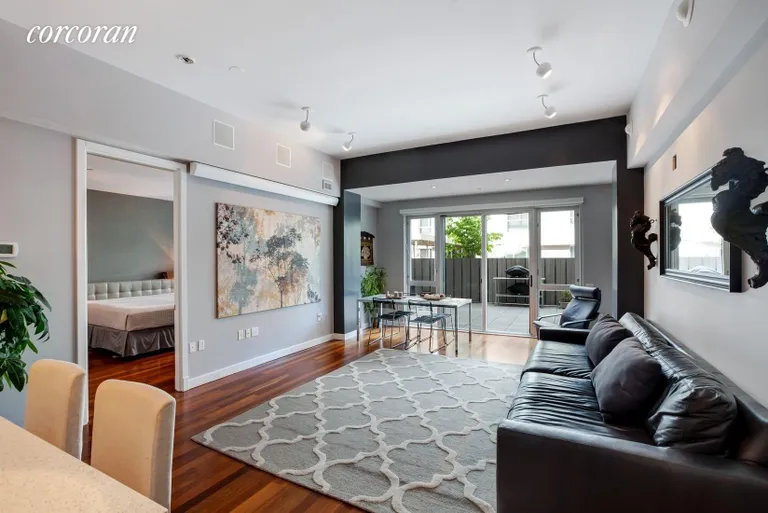 New York City Real Estate | View 125 North 10th Street, SGB | Large living room with custom lighting | View 3
