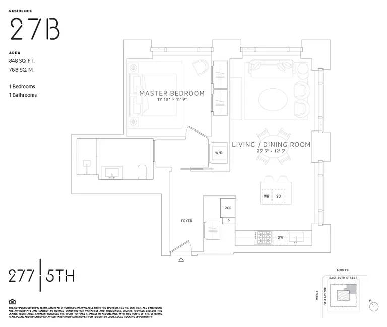 277 Fifth Avenue, 27B | floorplan | View 3