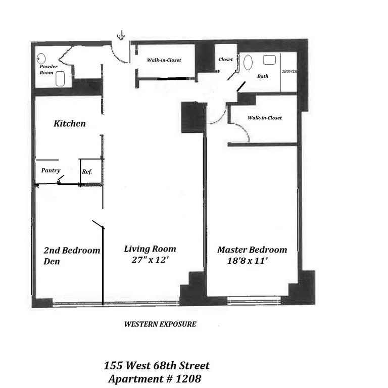 155 West 68th Street, 1208 | floorplan | View 11