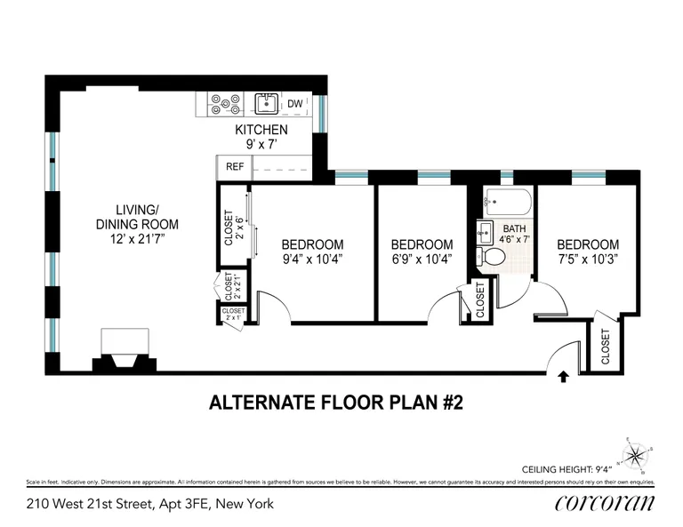 210 West 21st Street, 3-FE | floorplan | View 8