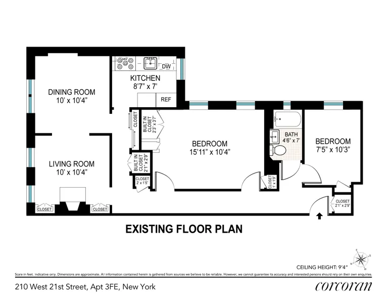 210 West 21st Street, 3-FE | floorplan | View 6