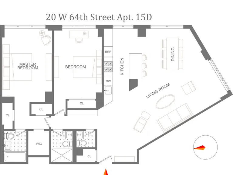 20 West 64th Street, 15D | floorplan | View 7