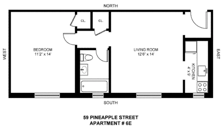 59 Pineapple Street, 6E | floorplan | View 10