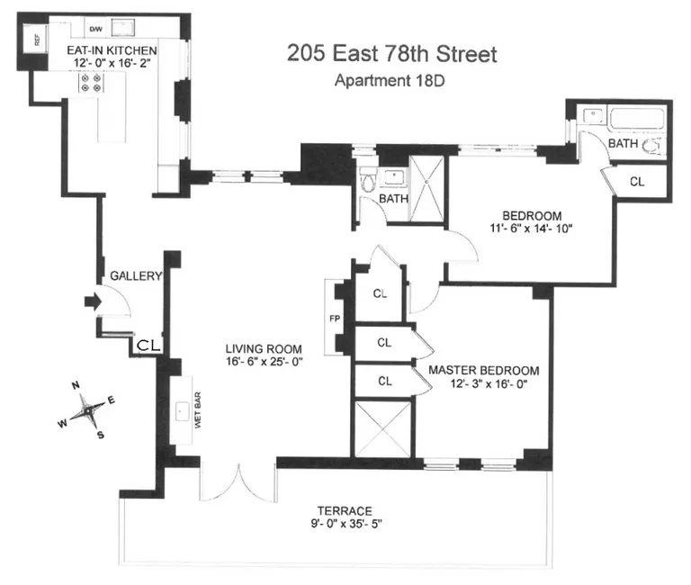 205 East 78th Street, 18D | floorplan | View 14
