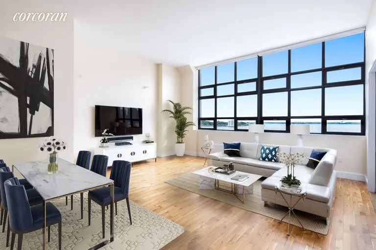 New York City Real Estate | View 360 Furman Street, loft 536 | Authentic loft living with 13 ft ceilings | View 3