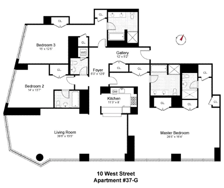 10 West Street, 37G | floorplan | View 16