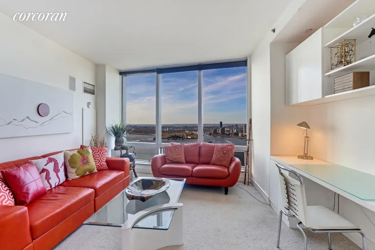 New York City Real Estate | View 10 West Street, 37G | 2nd Bedroom with Direct River Views | View 11