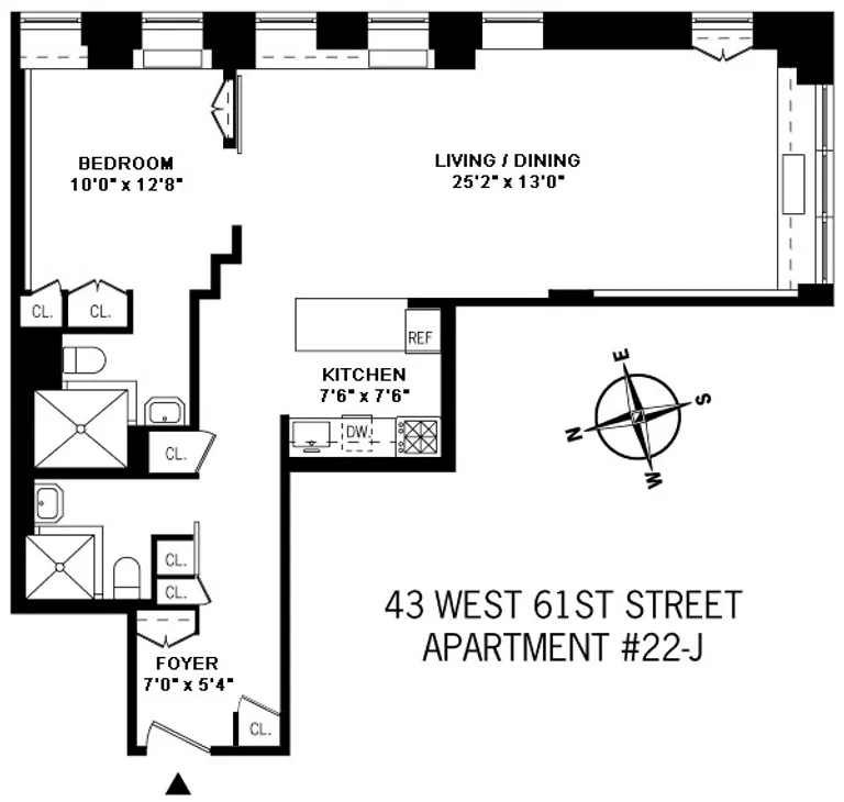 43 West 61st Street, 22J | floorplan | View 5