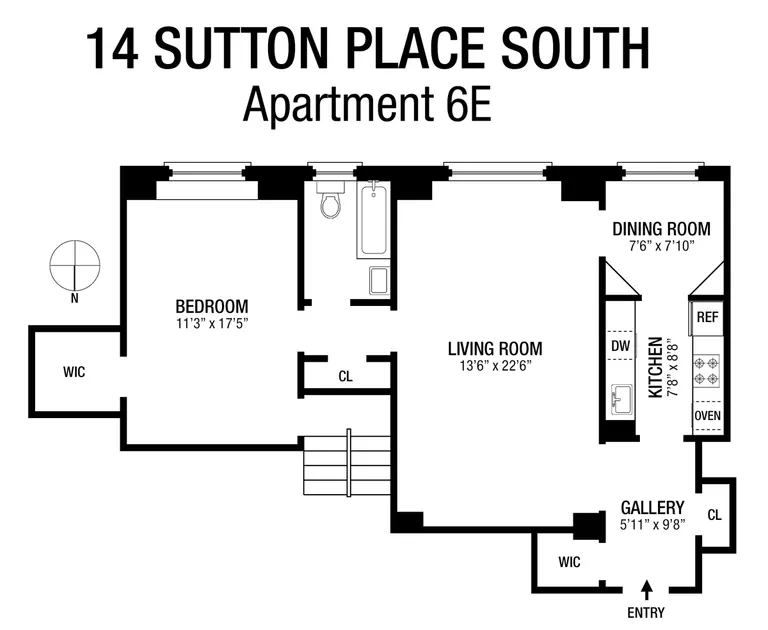 14 Sutton Place South, 6E | floorplan | View 6