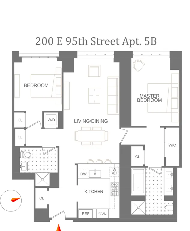 200 East 95th Street, 5B | floorplan | View 6