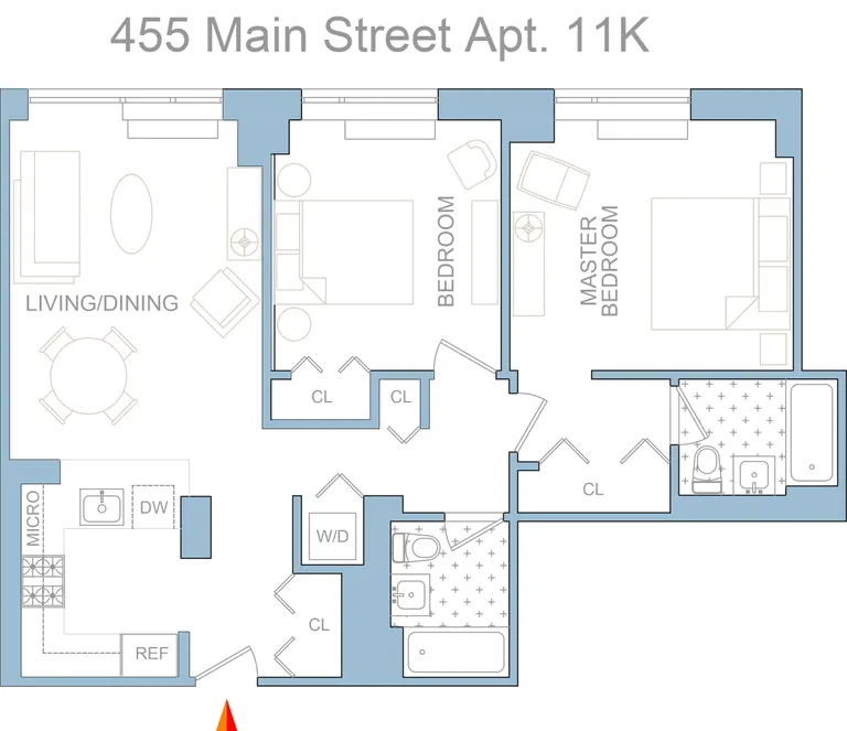 455 Main Street, 11K | floorplan | View 5