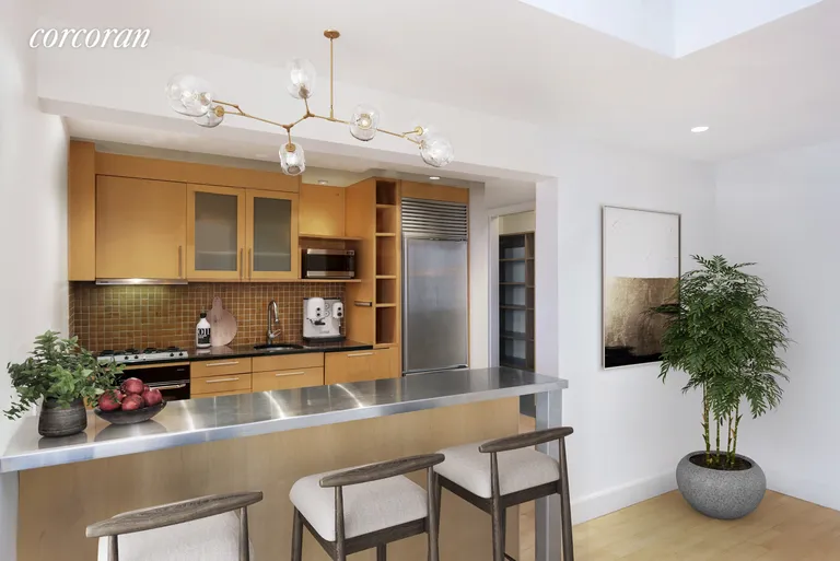 New York City Real Estate | View 80 Chambers Street, 12D | Open kitchen with pantry | View 3