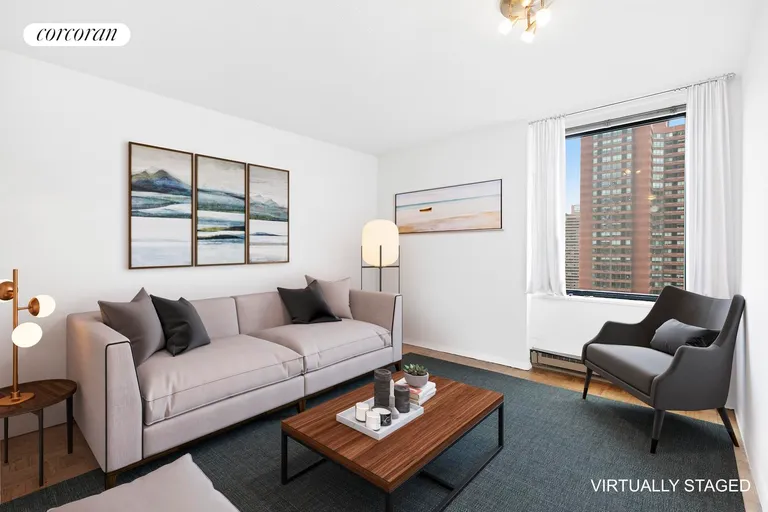 New York City Real Estate | View 1623 Third Avenue, 16C | Virtually Staged Living Room | View 6