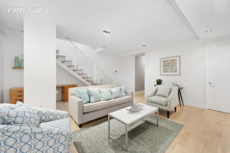 New York City Real Estate | View 447 West 18th Street, GDN3 | Lower Level Living Room | View 3