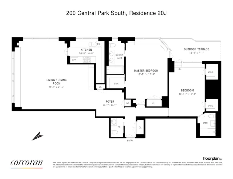 200 Central Park South, 20J | floorplan | View 7