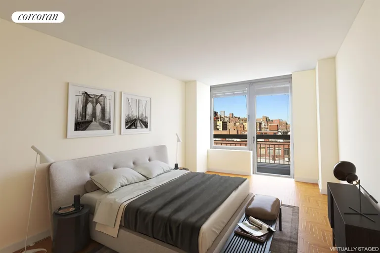 New York City Real Estate | View 170 East 87th Street, W12B | master bedroom suite with private balcony | View 5
