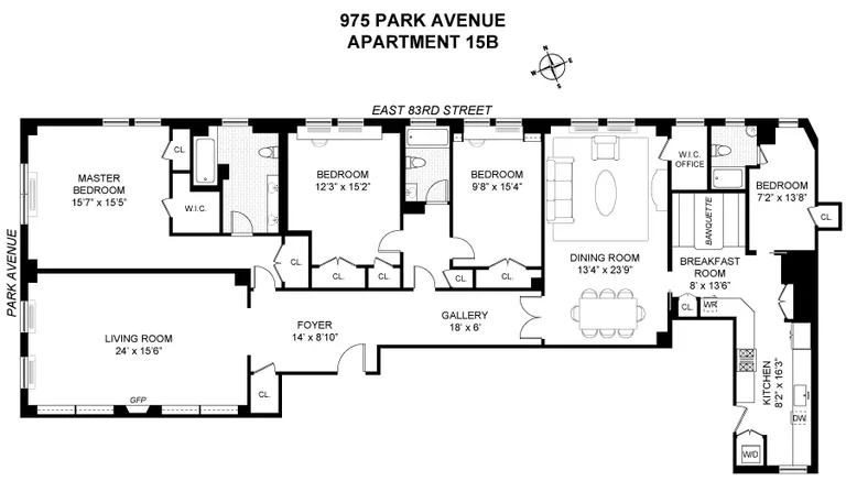 975 Park Avenue, 15B | floorplan | View 12