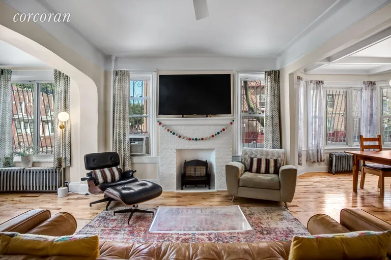 New York City Real Estate | View 2424 Cortelyou Road | Antique gas fireplace (decorative) | View 3