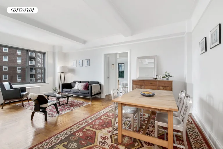 New York City Real Estate | View 1 Plaza Street West, 9A | Living | Dining Room with Manhattan Views | View 2