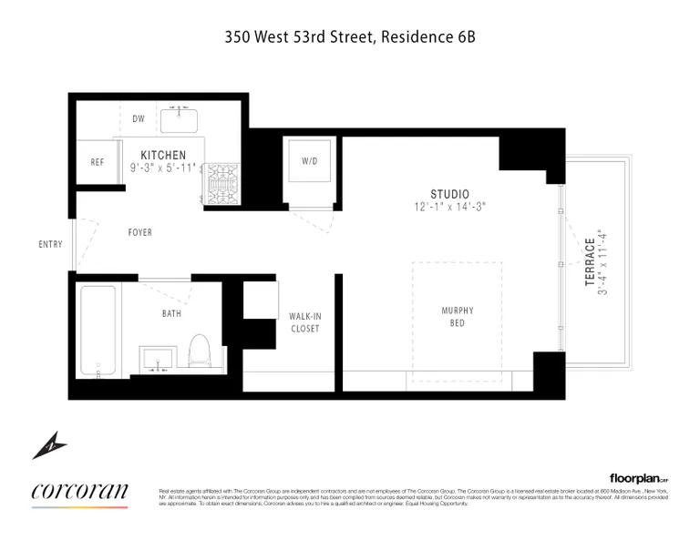350 West 53rd Street, 6B | floorplan | View 9