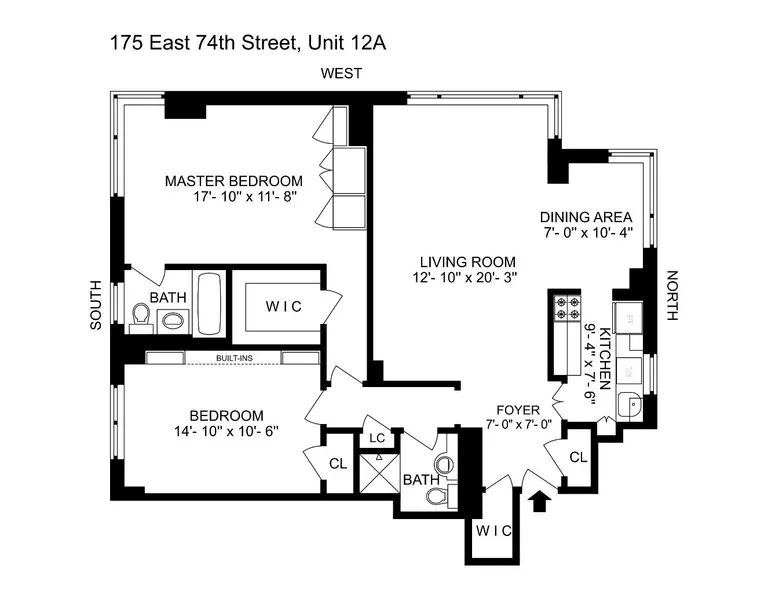 175 East 74th Street, 12A | floorplan | View 7