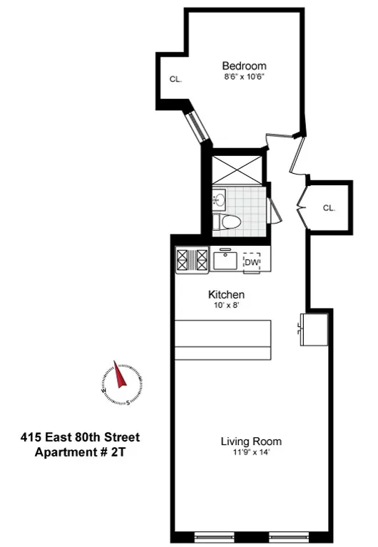 415 East 80th Street, 2T | floorplan | View 6