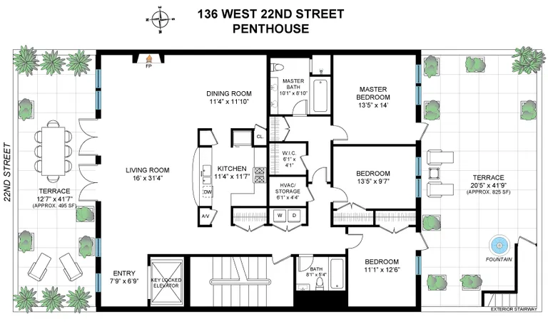 136 West 22nd Street, PH1 | floorplan | View 19
