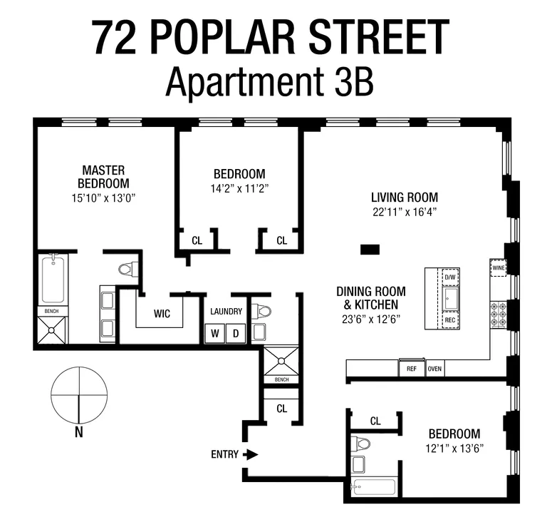 72 Poplar Street, 3B | floorplan | View 17