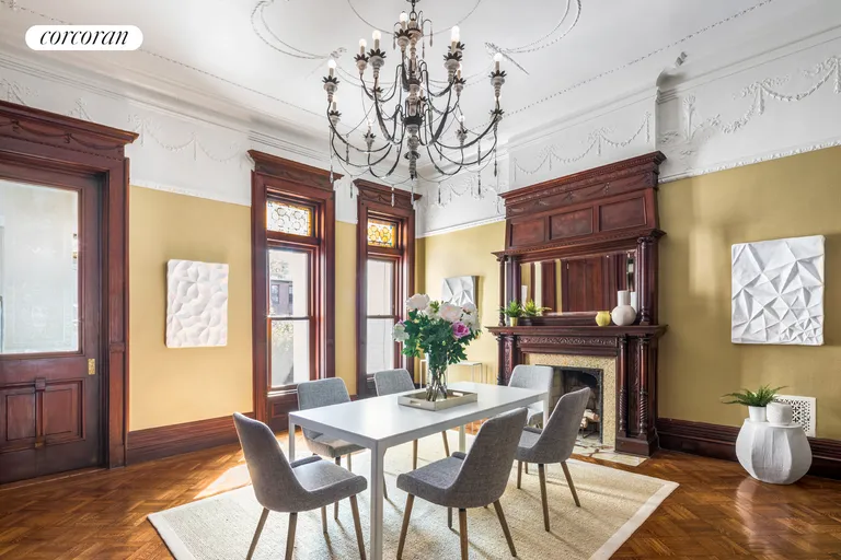 New York City Real Estate | View 158 Saint Johns Place | Formal dining room with hidden prep kitchen | View 7