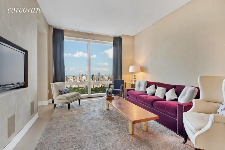 New York City Real Estate | View 25 Columbus Circle, 61B | Park facing 2nd bedroom | View 7