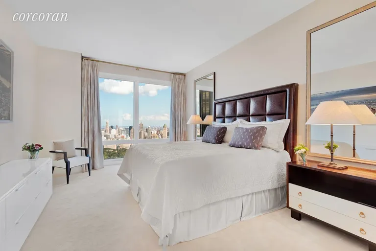 New York City Real Estate | View 25 Columbus Circle, 61B | Park facing master bedroom | View 6