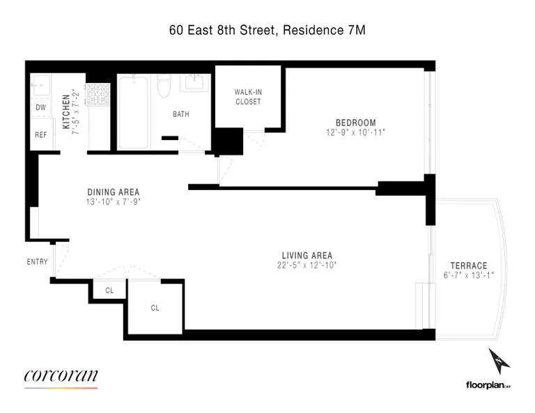 60 East 8th Street, 7M | floorplan | View 11