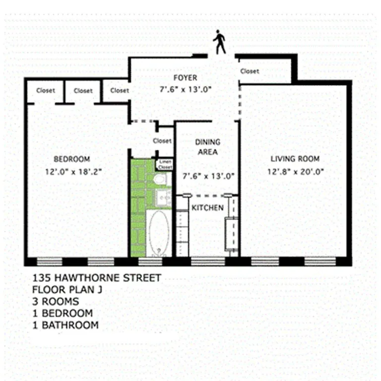 135 Hawthorne Street, 6J | floorplan | View 6