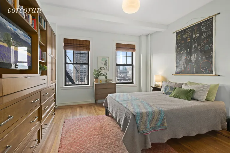 New York City Real Estate | View 141 East 3rd Street, 10I | Spacious bedroom with custom-made built-ins | View 4