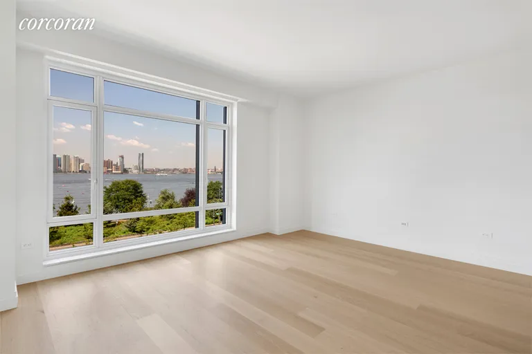 New York City Real Estate | View 70 Vestry Street, 5D | Master Bedroom with Direct Hudson River Views | View 4