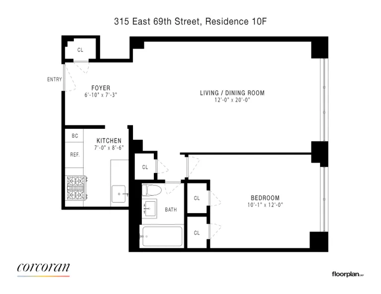 315 East 69th Street, 10F | floorplan | View 5