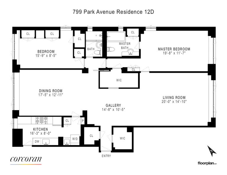 799 Park Avenue, 12D | floorplan | View 9