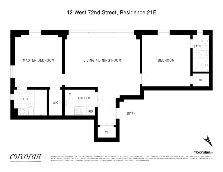 12 West 72Nd Street, 21E | floorplan | View 11